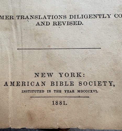 Old family bible - from, 1881