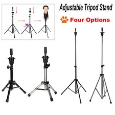 Adjustable Wig Head Stand Mannequin Hairdressing Tripod Holder Black Silver UK