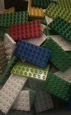 Lego Duplo- Lot Of (10) Random 4x8 8x4 Base Plate Pieces Parts S2