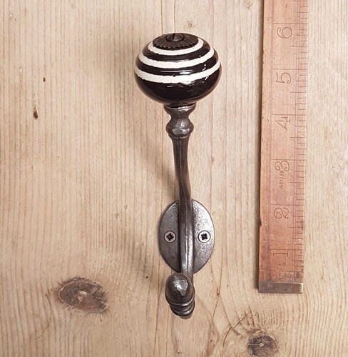 Rustic iron coat hook - , retro