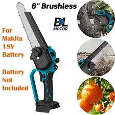 8''Brushless Electric Saw Cordless Chain Saw Cutting Tool For Makita 18V Battery
