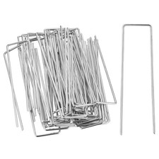 Garden Pegs Stakes Staples Securing Lawn Galvanised U Shaped Nail Pins Turf Hook