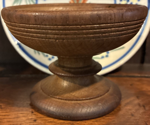 Antique footed wooden - footed, open