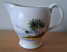 Vintage Swinnertons Coral Island Gold Trim Milk jug, Creamer 1950s Nestor Vellum