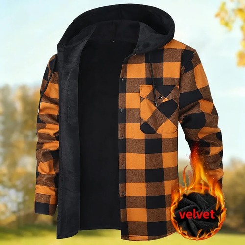 Mens hooded lumberjack plaid - hooded,