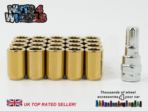 Gold tuner wheel nuts - gold,