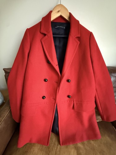 Zara woman red double breasted - zara,