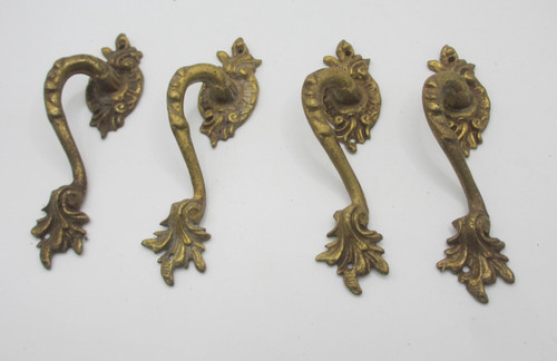 Vintage brass cupboard pulls - brass,