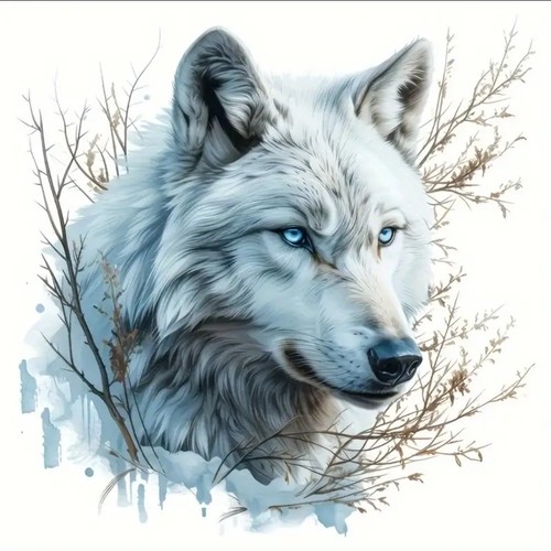 White snow wolf fantasy - snow,