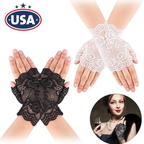 Women short lace floral finger - women,