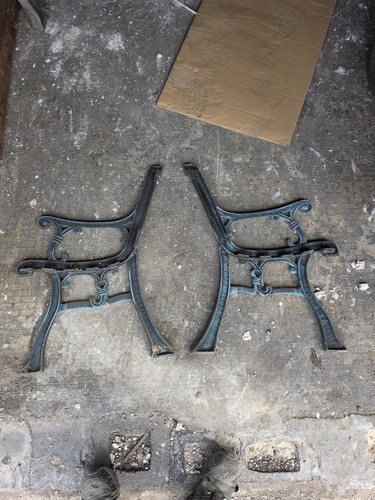 Vintage cast iron garden bench - iron,