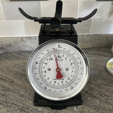 Hanson Kitchen Scales Imperial Metric 5kg Black Weighing Baking Cooking Retro 