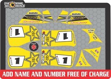 suzuki lt50 quad graphics stickers decals name & number lt 50 mx laminated yel
