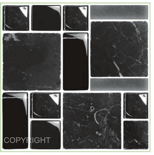 30pcs black mosaic marble - black,