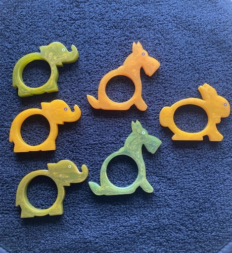Art deco bakelite napkin rings - napkin,