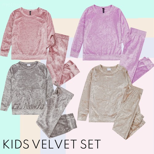 Girls velour tracksuit crushed - girls,
