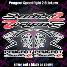 Peugeot Speedfight 2 Sticker/Decal Set  *SILVER, RED & BLACK* speedy pug