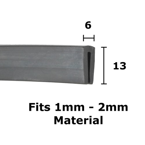 Black rubber channel edging - u,