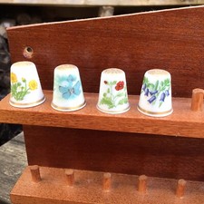Mixed Lot Of 4 Vintage Spode Flower Of The Year Thimbles