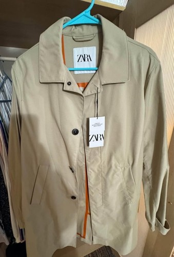 Zara men beige trench coat - trench,