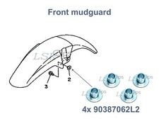 4x Yamaha XT660 tenere 1991-1996 front mudguard mounting collars 90387-062L2