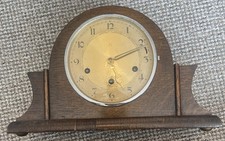 Antique Mantle Clock Dark Wood
