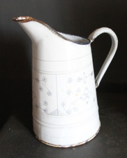 French enamel jug decorated