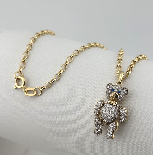 9ct yellow gold teddy bear - yellow,