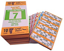 750 10 Page Games Jumbo Bingo Tickets 6 To View 1-90 Bingo Cards Serial Numbers