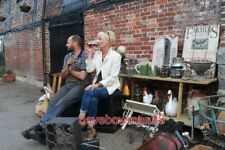 PHOTO  BRIC-A-BRAC STALL STANDARD QUAY FAVERSHAM A COUPLE OF TRADERS ENJOY A REL