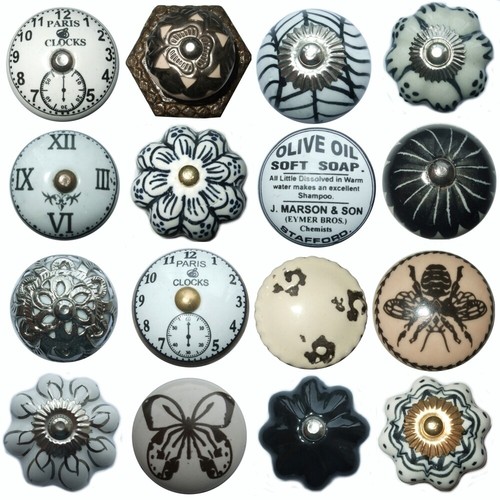 Shabby chic black white - black,