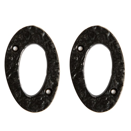 Rustic iron numeral number 0 - -,