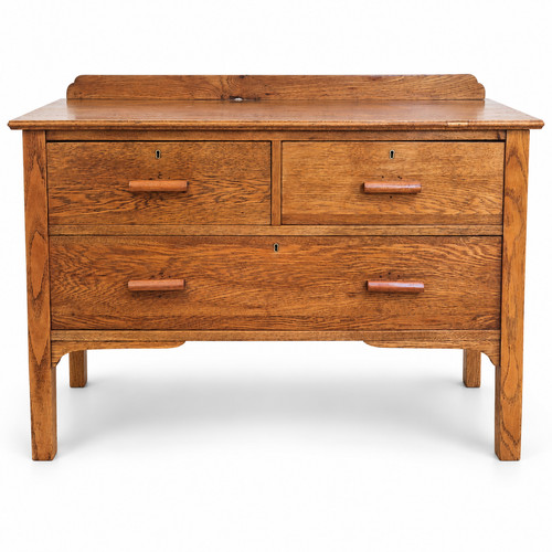 Antique oak drawer chest of - oak, 3