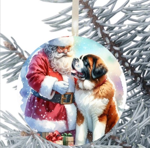 Bernard dog hanging bauble - st,