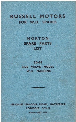 Norton model 16h 490cc - 16h, (wd)