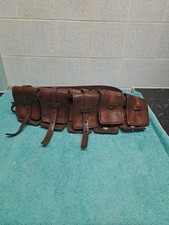vintage Brown Tan leather Military ammunition belt pouch  