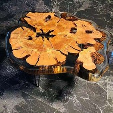 Buy Solid Wood Clear Epoxy Coffee Dining Table for Home Decor Handmade Furniture