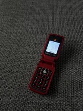 Sagem MY202C Red Flip Mobile Phone VGC Rare Retro Working But Locked To Orange