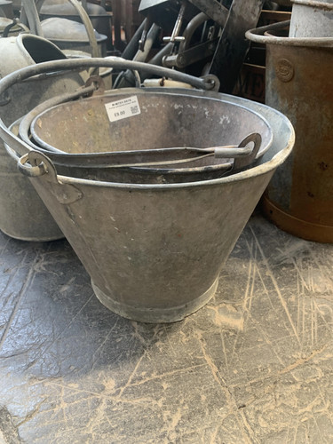 Vintage galvanised bucket - vintage,