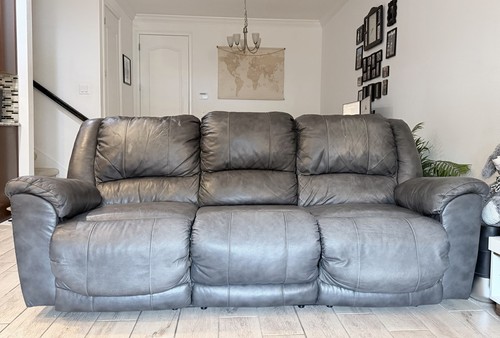 Grey recliner sofa - recliner,