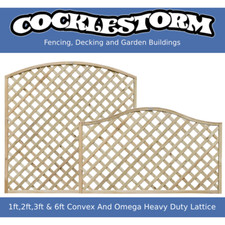 1ft,2ft,3ft & 6ft High x 6ft Wide Convex And Omega European Heavy Trellis Panels