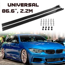 Universal 86.6" Car Side Skirts Extension Rocker Panel Splitter Lip Carbon Look