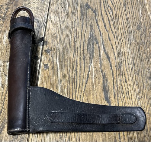 Vintage leather saddle case - leather,
