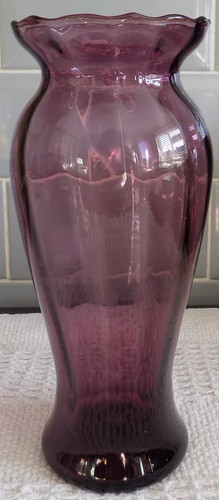 Vintage cranberry glass vase - cranberry,