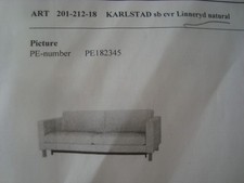 IKEA KARLSTAD Sofabed Sleeper Sofa Bed Couch Cover Slipcover - Linneryd Natural