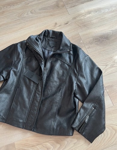 Zara oversized leather - leather, jacket.