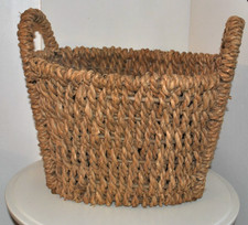 Vintage Seagrass Basket- Oval storage basket- Heavy duty & Hand-woven-Decorative