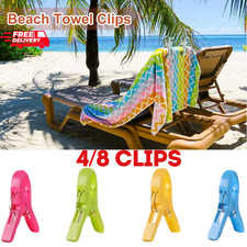 4x Beach Towel Clips Plastic