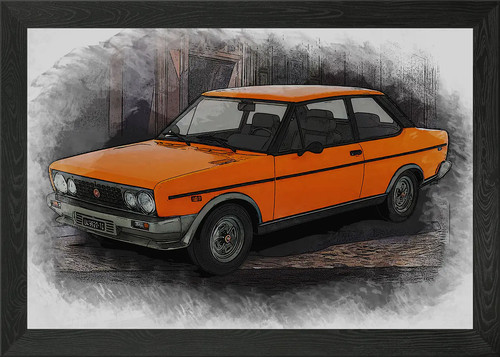 Fiat 131 racing framed - fiat, wall