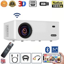 4K Projector 25000LMS 1080P 3D 5G WiFi Bluetooth Video Home Theater 250" Display